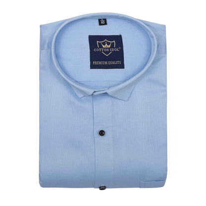 Premium Cotton Plain Ice Blue Shirt