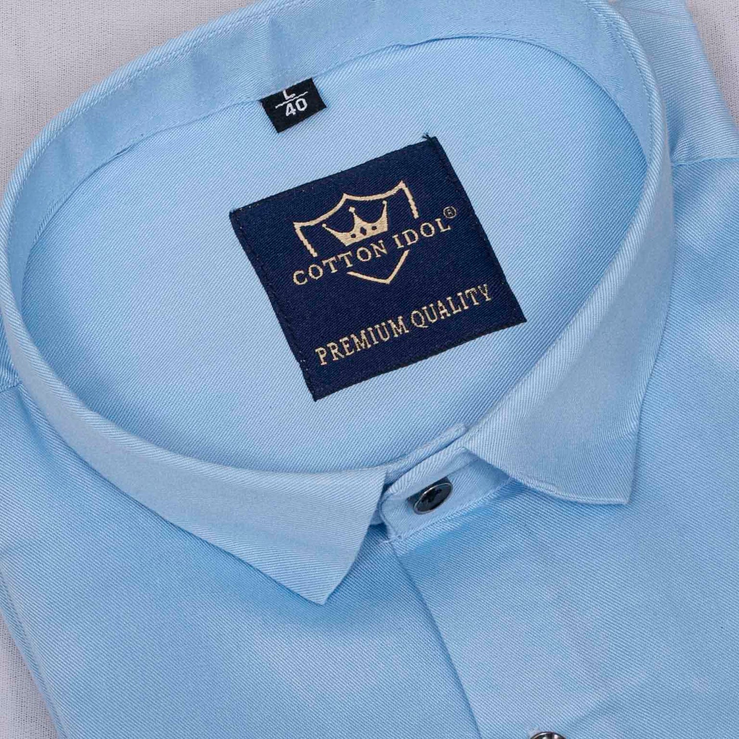 Premium Cotton Plain Ice Blue Shirt