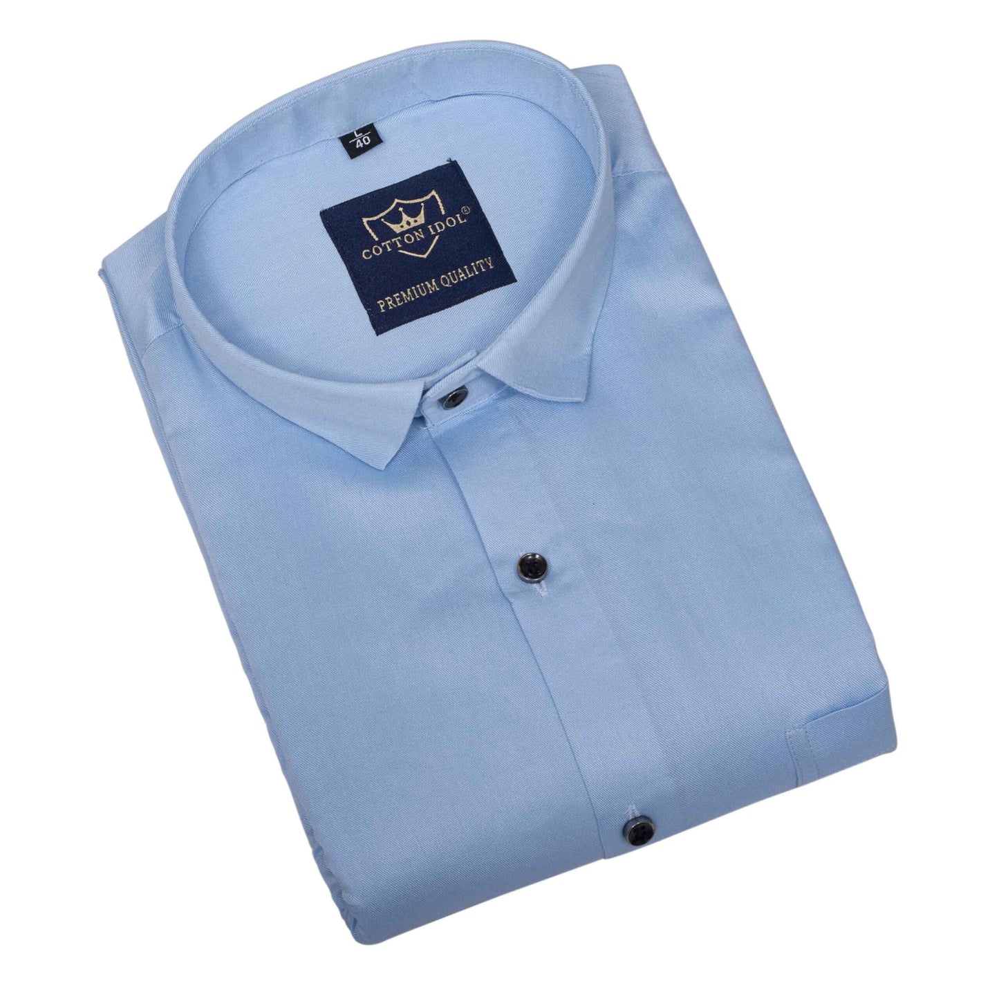 Premium Cotton Plain Ice Blue Shirt