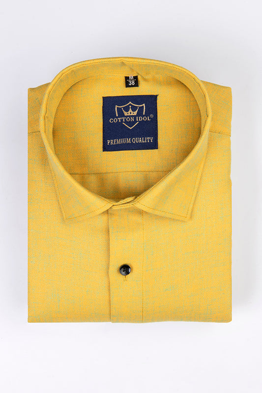Double tone cotton shirt yellow colour