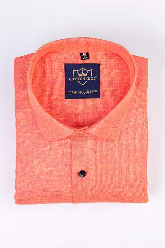 Double tone cotton shirt orange colour
