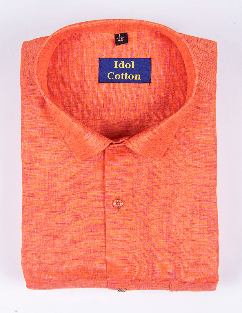 Loyal linen cotton dark orange colour