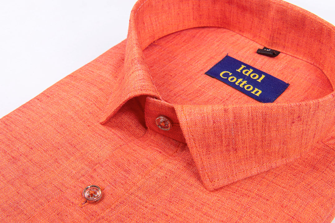 Loyal linen cotton dark orange colour