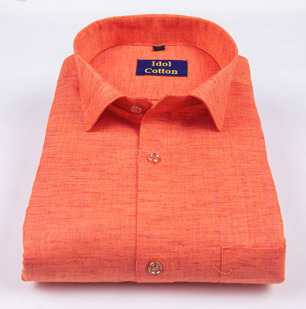 Loyal linen cotton dark orange colour