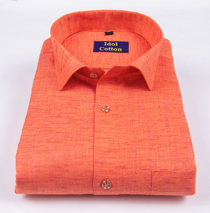 Loyal linen cotton dark orange colour