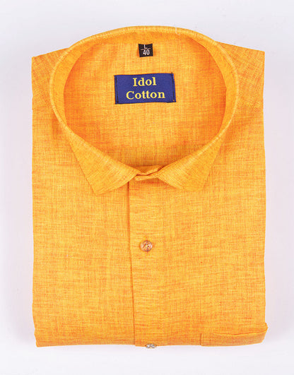 Loyal linen cotton yellow haldi colour