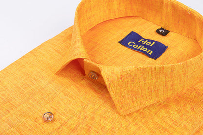 Loyal linen cotton yellow haldi colour