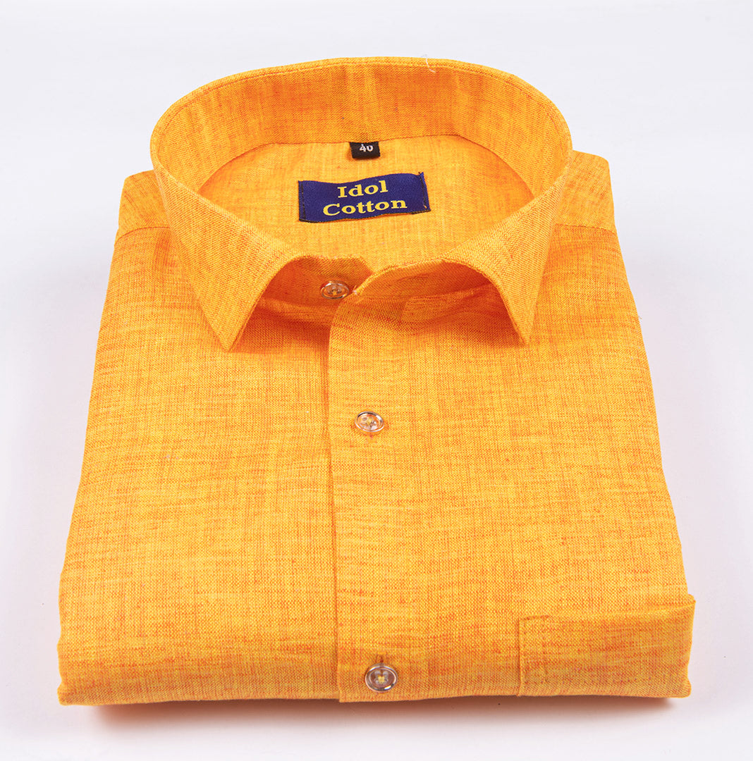 Loyal linen cotton yellow haldi colour