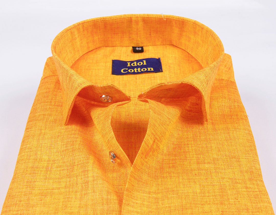 Loyal linen cotton yellow haldi colour