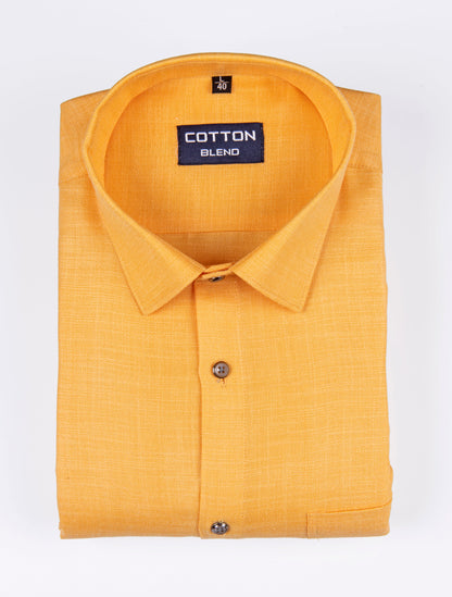 Linen Yellow Mango Colour Twill Slub