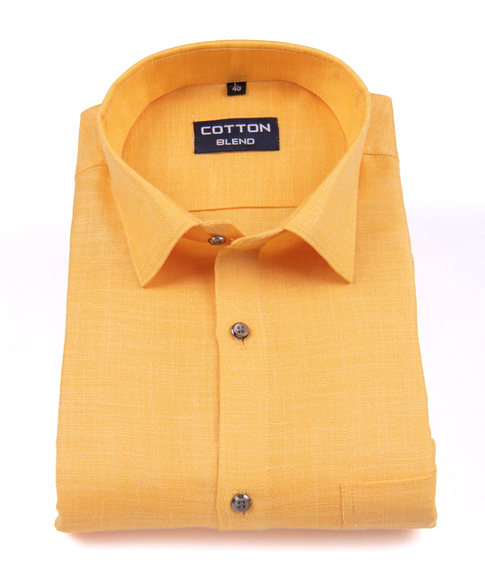 Linen Yellow Mango Colour Twill Slub